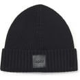 thumbnail image 1 of Hugo Boss Men's Flavio Ribbed Beanie, Black, 1 of 2