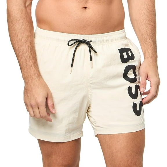 Hugo Boss Men's Octopus Standard Length Swim Trunks, Cashew, XX-Large