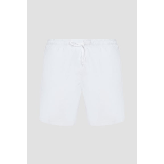Hugo Boss Men's Pace Tonal Logo Swim Trunks, White, X-Large
