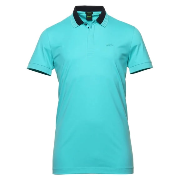 Hugo Boss Men's Paddy 1 Polo Shirt with 3D Collar, Turquoise, Small