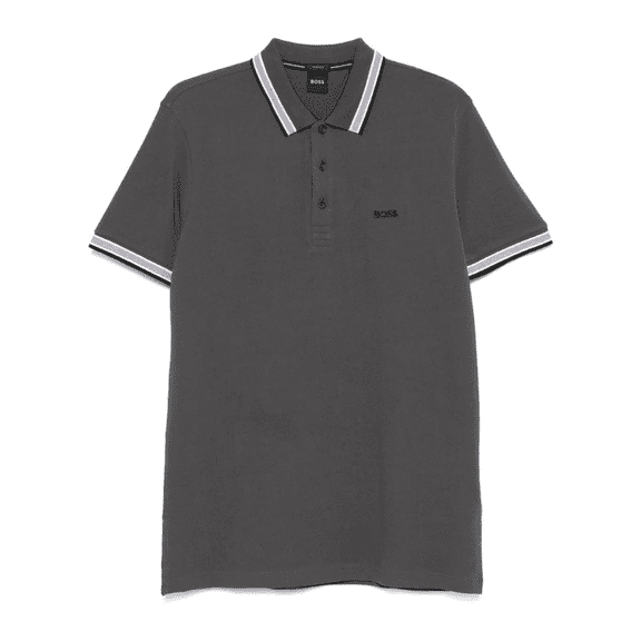 Hugo Boss Men's Paddy Short Sleeve Cotton Polo Shirt, Dark Grey