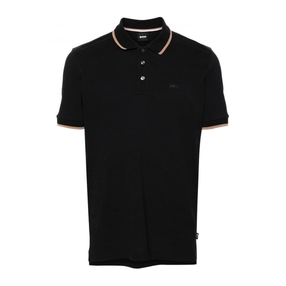 Hugo Boss Men's Parlay 190 Cotton Short Sleeve Polo T-Shirt, Black