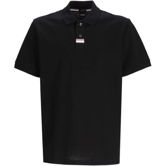 Hugo Boss Men's Parlay 424 Pique Cotton Short Sleeve Polo T-Shirt, Black
