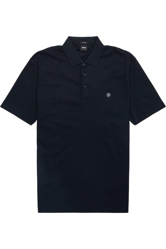 Men's Parris 01 Metal Logo Polo Shirt, Navy, Medium