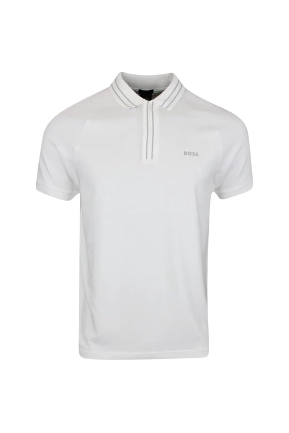 Men's Paule 2 Slim Fit Cotton Polo T-Shirt w/ Gray Stripes, White