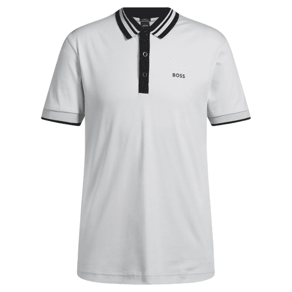 Hugo Boss Men's Paule Tape Short Sleeve Polo Shirt, White