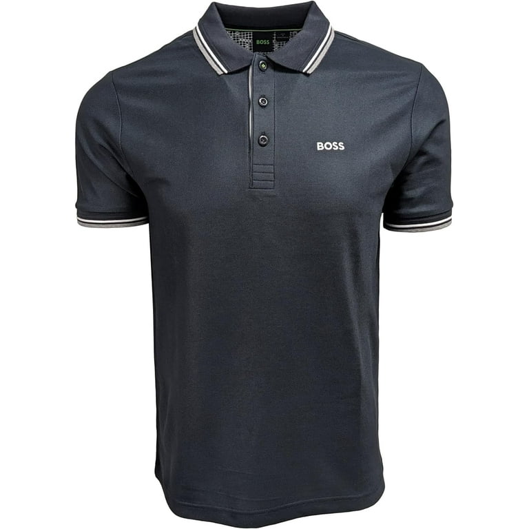 Hugo Boss Men s Polo Double Striped Collar Paddy PRO 50249000 US Alpha Medium Regular Regular Dark Blue 402 Walmart