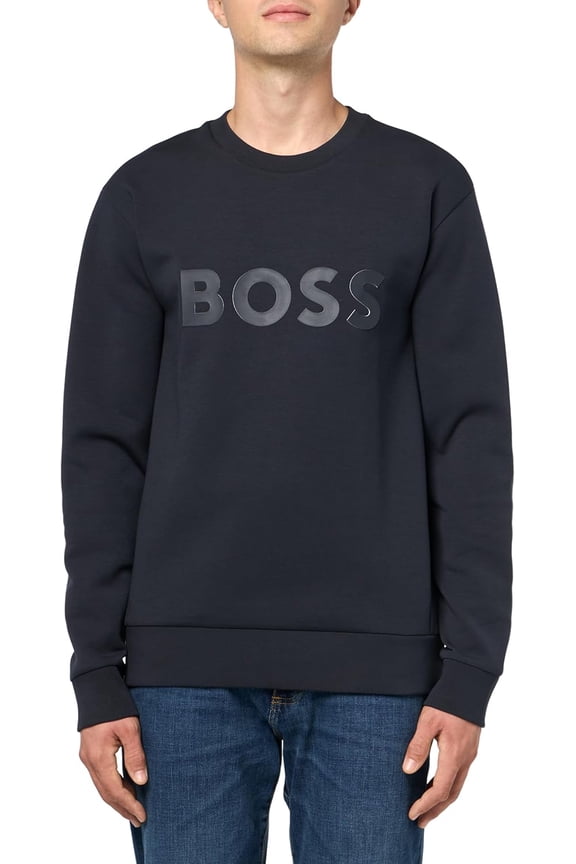 Men's Salbo Iconic Logo Crewneck Sweater, Blue, Small
