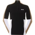 thumbnail image 1 of Hugo Boss Men's Zolkar Black Cotton Knit Color Block Half Zip Sweater, 1 of 1