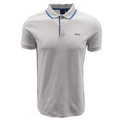 Hugo Boss Mens Firenze Regular Fit Polo 50182932 Large, White 100 2023 Logo