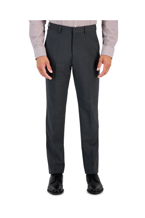 Mens Modern fit Wool Dress Pants 38 / 32 Charcoal Grey Solid