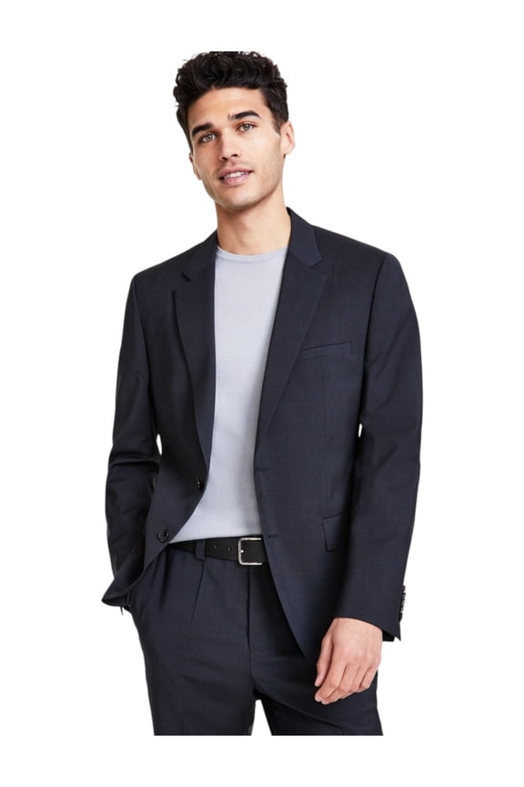 Mens Slim fit Wool Suit Jacket Blazer 46 R Charcoal Grey Solid