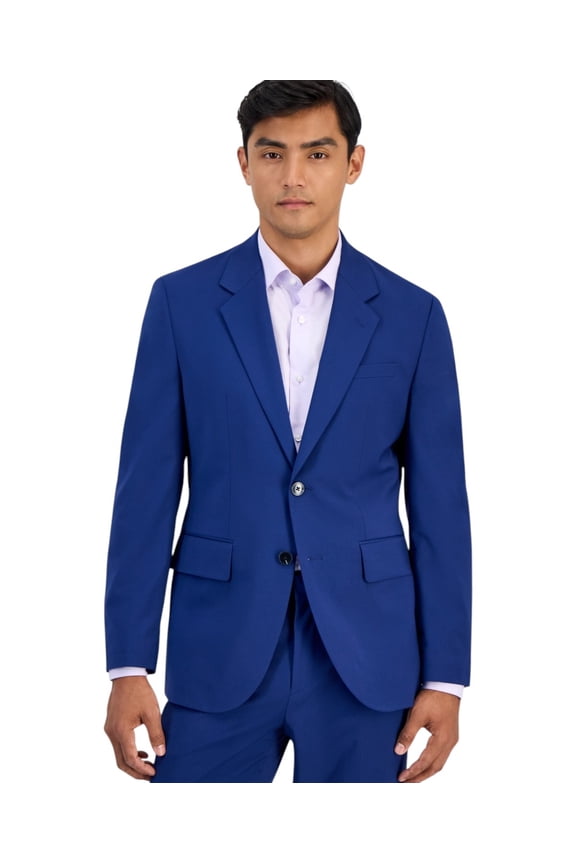 Mens Modern fit Wool Suit Jacket Blazer 38 S Blue Solid