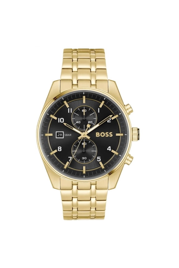 Skytraveller Men's Black Dial Stainless Steel Quartz Watch 1514152
