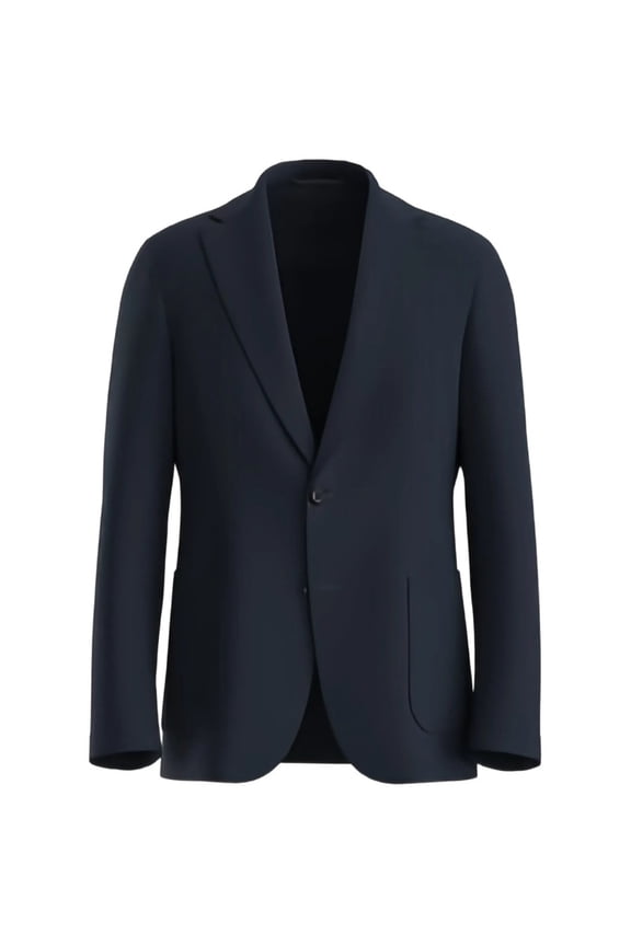 Tailored Blue Blazer With Notch Lapels And Modern Silhouette (Men's)