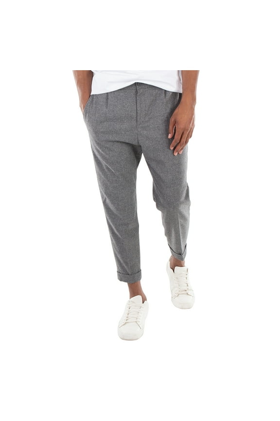 Tapered-Fit Stretch Flannel Trousers, Brand Size 50 (US Size 34)