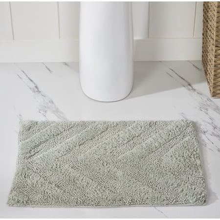 Better Trends 2 Piece Bathroom Rug Set 100% Cotton Extra Soft Tufted Bath Rug Water Absorbent Non-Slip Bath Mat Machine Washable (Dark Sage) Hugo Collection