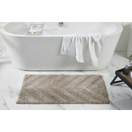 Better Trends 2 Piece Bathroom Rug Set 100% Cotton Extra Soft Tufted Bath Rug Water Absorbent Non-Slip Bath Mat Machine Washable (Beige) Hugo Collection