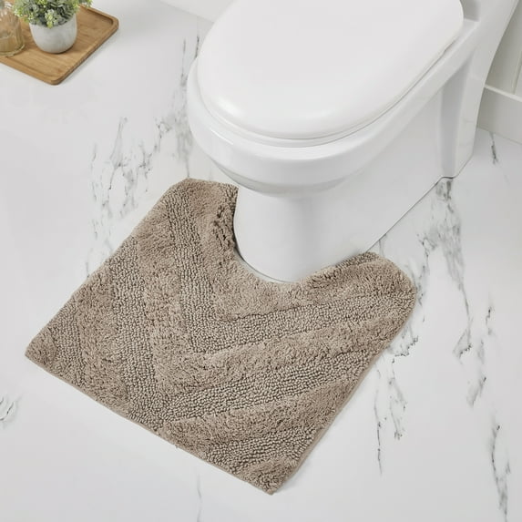 Better Trends 2 Piece Bathroom Rug Set 100% Cotton Extra Soft Tufted Bath Rug Water Absorbent Non-Slip Bath Mat Machine Washable (Beige) Hugo Collection