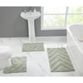 thumbnail image 1 of Better Trends 3 Piece Bathroom Rug Set 100% Cotton Extra Soft Tufted Bath Rug Water Absorbent Non-Slip Bath Mat Machine Washable (Dark Sage) Hugo Collection, 1 of 7