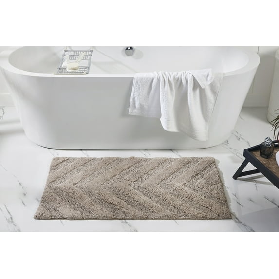 Better Trends 3 Piece Bathroom Rug Set 100% Cotton Extra Soft Tufted Bath Rug Water Absorbent Non-Slip Bath Mat Machine Washable (Beige) Hugo Collection