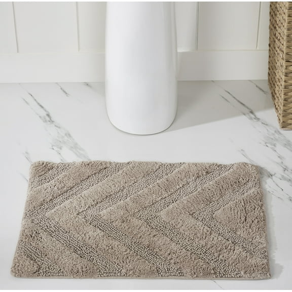 Better Trends 4 Piece Bathroom Rug Set 100% Cotton Extra Soft Tufted Bath Rug Water Absorbent Non-Slip Bath Mat Machine Washable (Beige) Hugo Collection