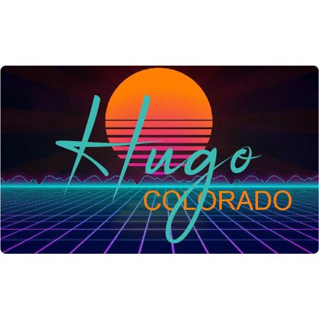 Hugo Colorado 4 X 2.25-Inch Vinyl Decal Stiker Retro Neon Design