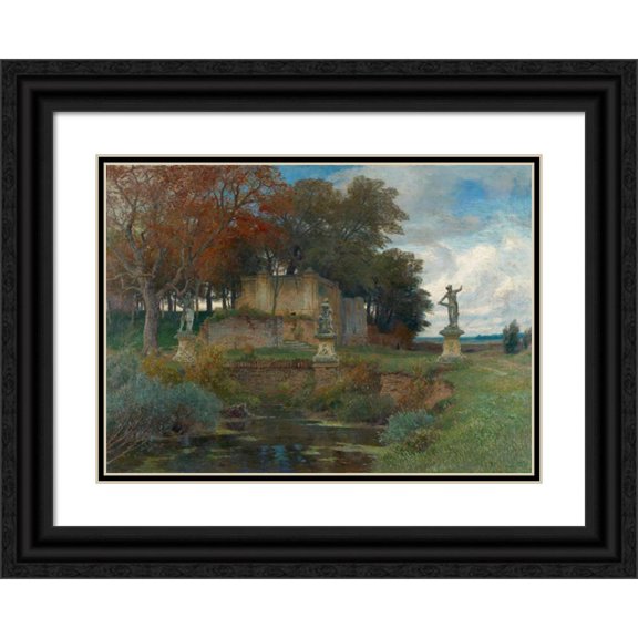 Hugo Darnaut 18x14 Black Ornate Wood Framed Double Matted Museum Art Print Titled - Sunken Splendor (1900)