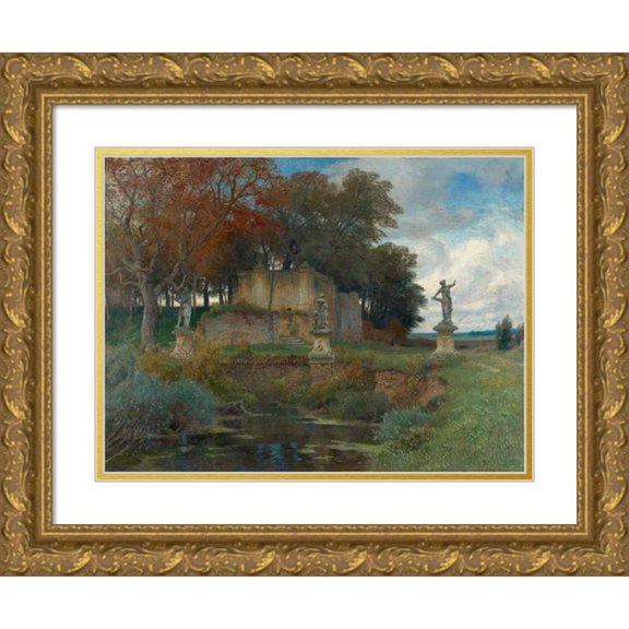 Hugo Darnaut 24x18 Gold Ornate Framed and Double Matted Museum Art Print Titled - Sunken Splendor (1900)