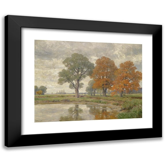 Hugo Darnaut 24x19 Black Modern Framed Museum Art Print Titled - Late Autumn