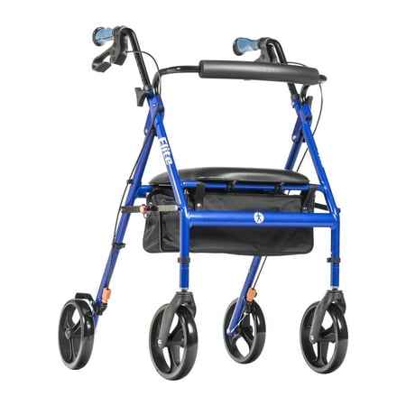 Hugo Elite Rollator Rolling Walker with Seat and Backrest, Blue