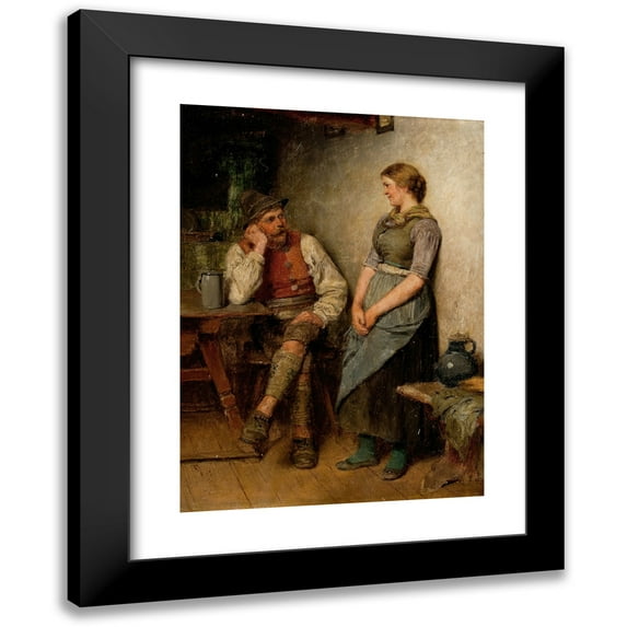 Hugo Kauffmann 11x14 Black Modern Framed Museum Art Print Titled - A Conversation