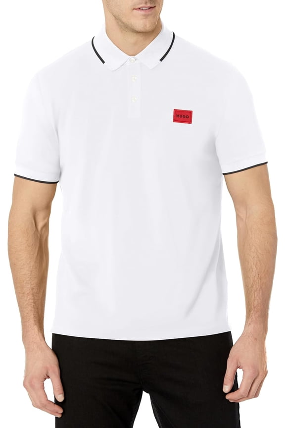 Men's Deresino232 Square Logo Polo Shirt, White