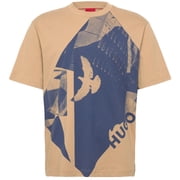 Hugo Mens Didove Graphic Print Short Sleeve Tee, Medium Beige, Large