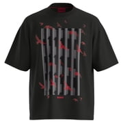 Hugo Mens Digraph Graphic Bird Print Short Sleeve Tee, Black, XX-Large