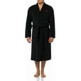 thumbnail image 1 of Hugo Men's Long Terry Robe with Embroidered Logo, Black, Small, 1 of 3