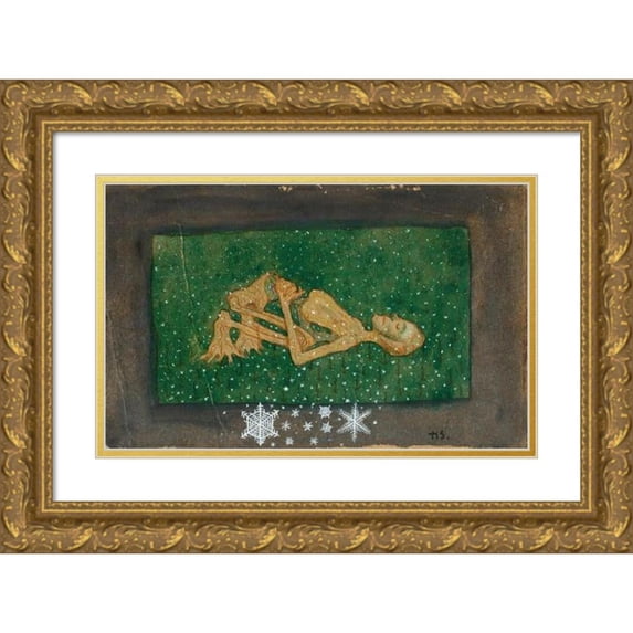 Hugo Simberg 14x11 Gold Ornate Wood Frame and Double Matted Museum Art Print Titled - Autumn II (1895)