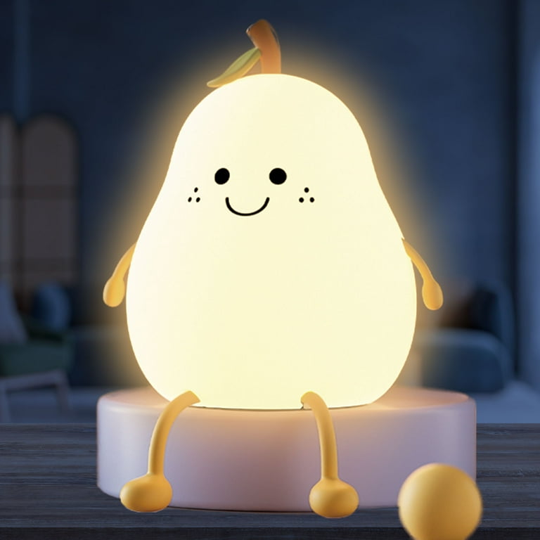 Hugo Touch Sensor Silicone Made LED Dim Nursery Lamp for Kids Teen and Toddler s Cute Room Decor For Sound Sleep And Ideal Birthday Gift Pear Walmart