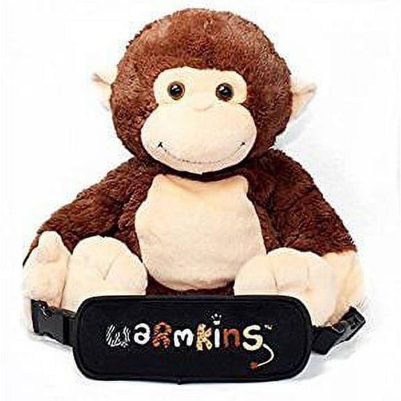 Hugo Warmkins Original 18" Weighted Sensory Plush Monkey,Therapeutic,Calming,Comforting.Hot/Cold,Microwavable,Doubles as Backpack and Storage.Removable, Adjustable Straps & Reversible Paws