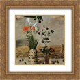 thumbnail image 1 of Hugo van der Goes 2x Matted 20x20 Gold Ornate Framed Art Print 'Flower (detail from the central panel of the Portinari Altarpiece) ', 1 of 2