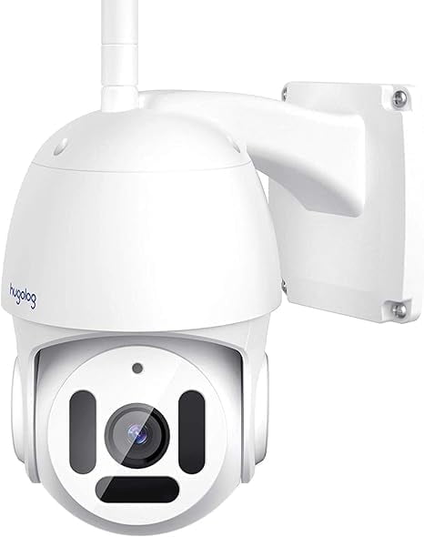 Hugolog PT Security Cameras, Outdoor WiFi Cameras for Home Security 1080P HD, IP64 Waterproof, 2-Way Audio, Night Vision, Compatible with Alex, 1 Pack