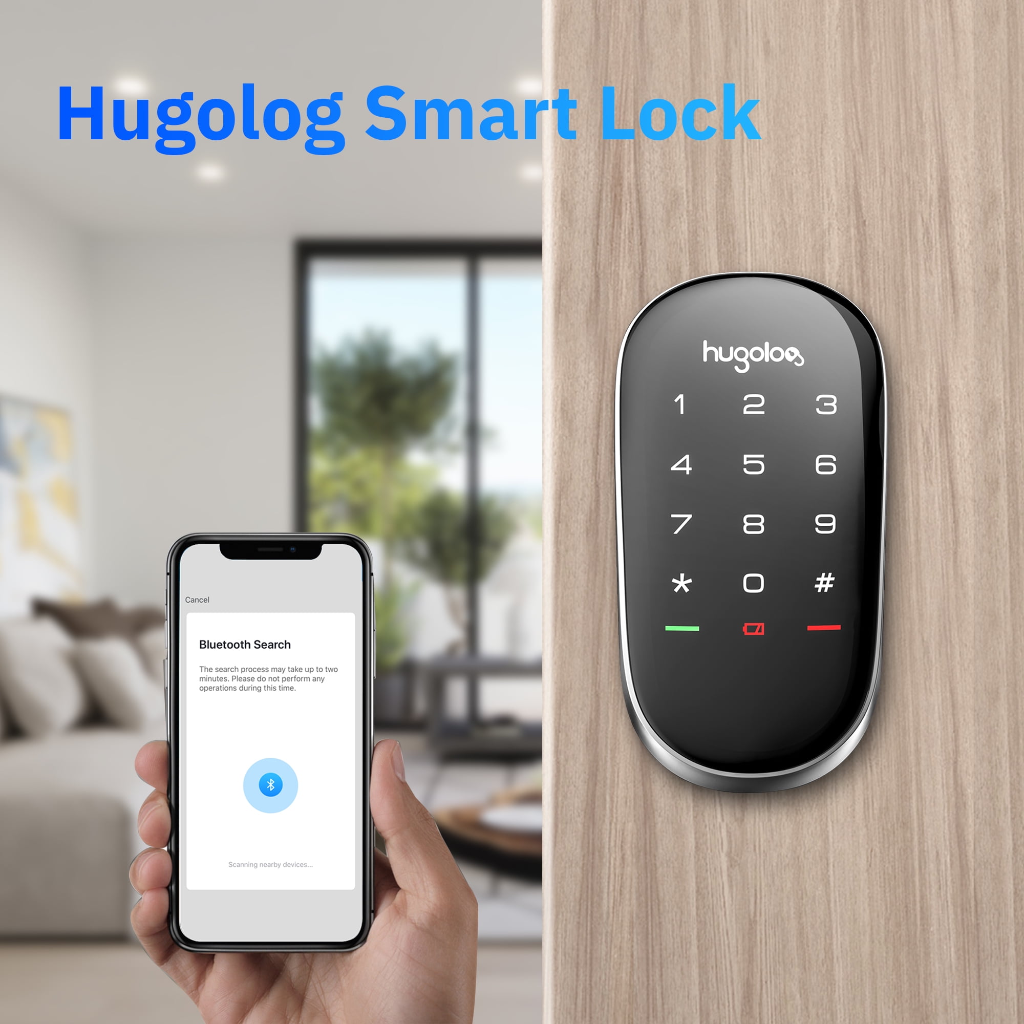 Hugolog Smart Door Locks, Touchscreen Deadbolt Keyless Entry Door Locks ...