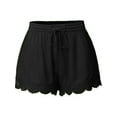 thumbnail image 1 of Hugossia Plus Size Womens Drawstring Elastic Waist Lace Lounge Short Pants, 1 of 2