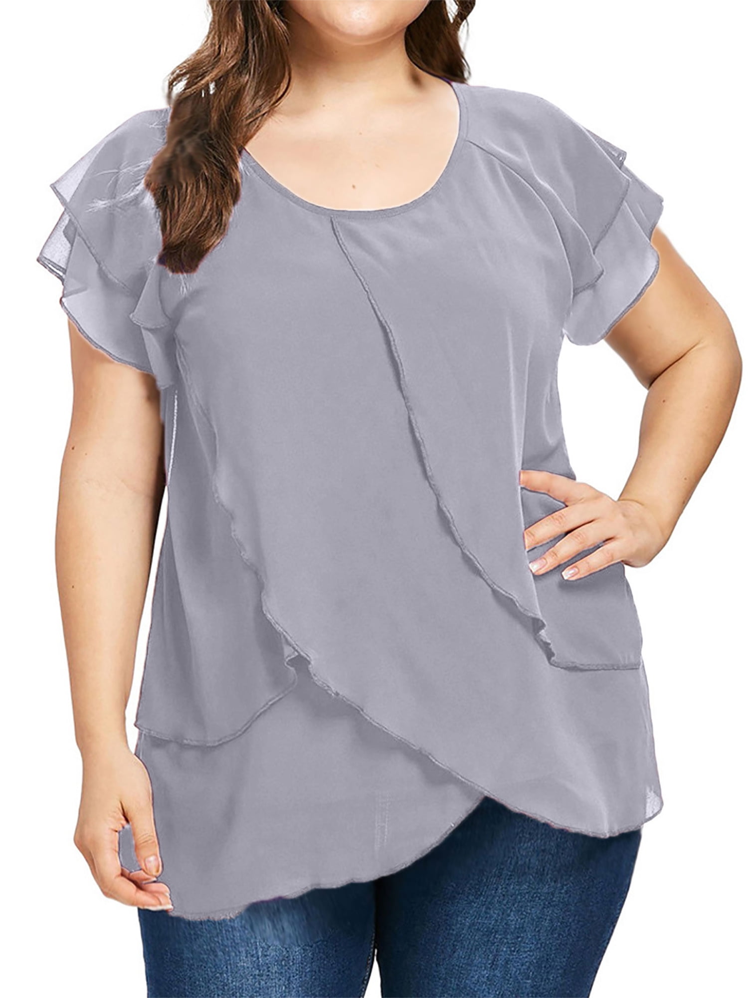 Chiffon shirt 2024 plus size