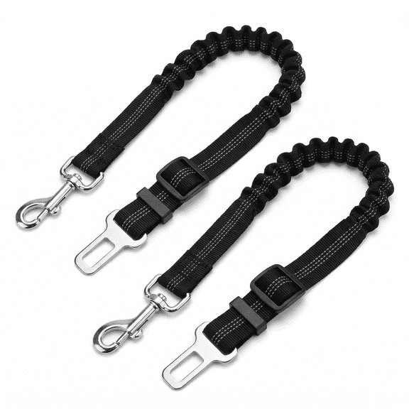ROSEXIXI Dog Seat Belt For Car 2 Pcs 31.5in Adjustabl Elastic Pet Harnesses And Leashes Reflective Nylon Puppy Safety Tether Shock Absorbing Vehicle Car Restraint Belt For Small Medium Large Do