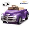 thumbnail image 1 of Hugrove 12V Kids Ride on Car w/ Remote Control, Licensed Chevrolet Ride on Toys for Kids 4-8, Powered Electric Car for Toddler, Back to School Gifts for Grils & Boys, LED, Bluetooth, Purple, 1 of 7