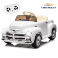 thumbnail image 1 of Hugrove 12V Kids Ride on Car w/ Remote Control, Licensed Chevrolet Ride on Toys for Kids 4-8, Powered Electric Car for Toddler, Back to School Gifts for Grils & Boys, LED, Bluetooth, White, 1 of 7