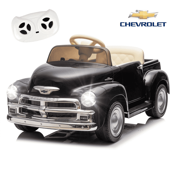 Hugrove 12V Kids Ride on Car w/ Remote Control, Licensed Chevrolet Ride on Toys for Kids 4-8, Powered Electric Car for Toddler, Back to School Gifts for Grils & Boys, LED, Bluetooth, Black
