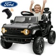 thumbnail image 1 of 12V Powered Ride on Toys Truck, Ford Bronco Raptor Ride on Truck Car with Remote Control, Electric Car for Kids 3-5 Years Old w/ LED & Bluetooth, Spring Suspension, Gifts for Boys & Girls, Black, 1 of 8