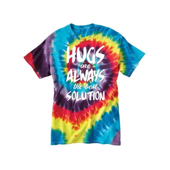 Hugs Are The Best Solution Tie-Dye Spiral Women -Smartprints Designs, Female Medium